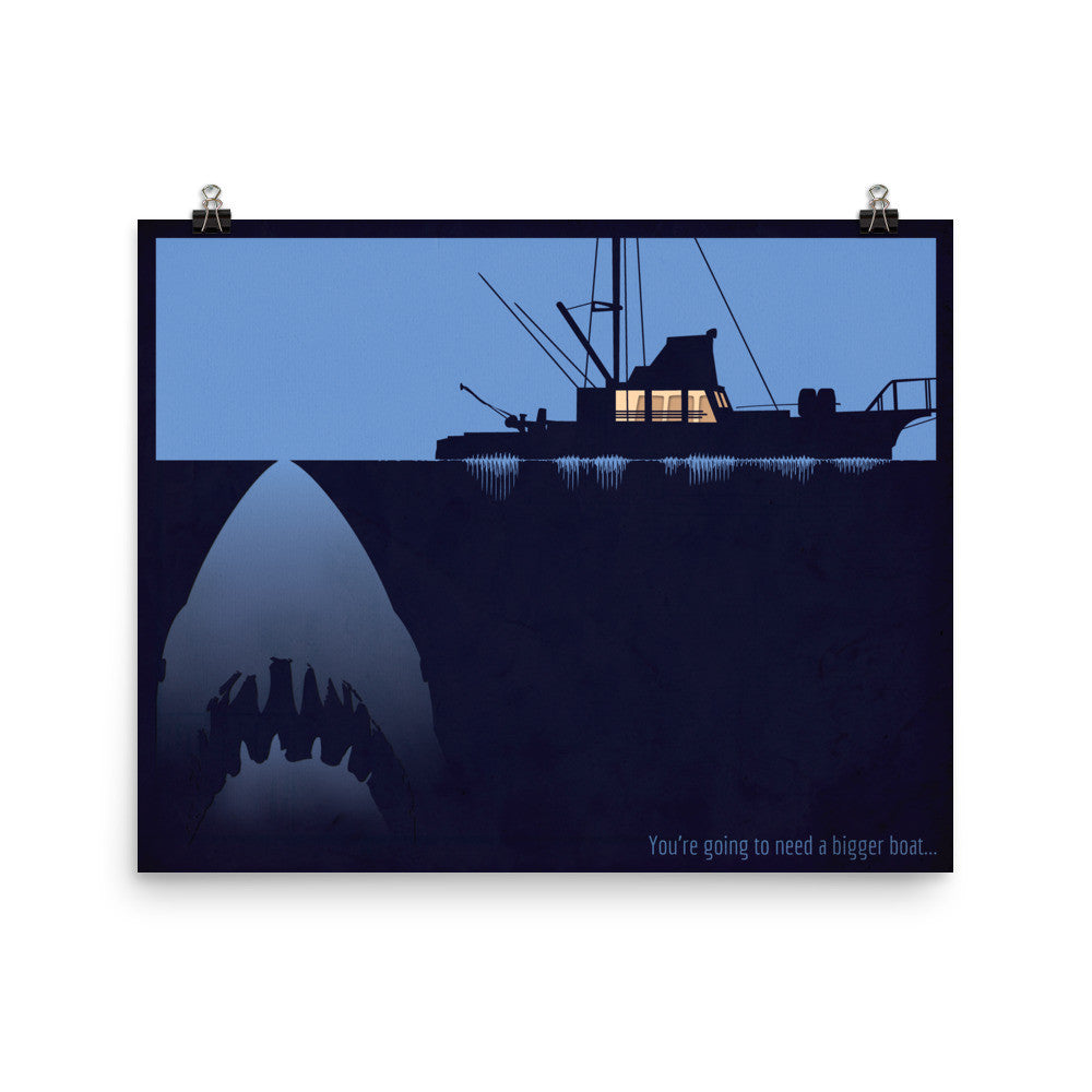 Digital Soundform inspired by Jaws, "You're going to need a bigger boat" 20 x 16 poster