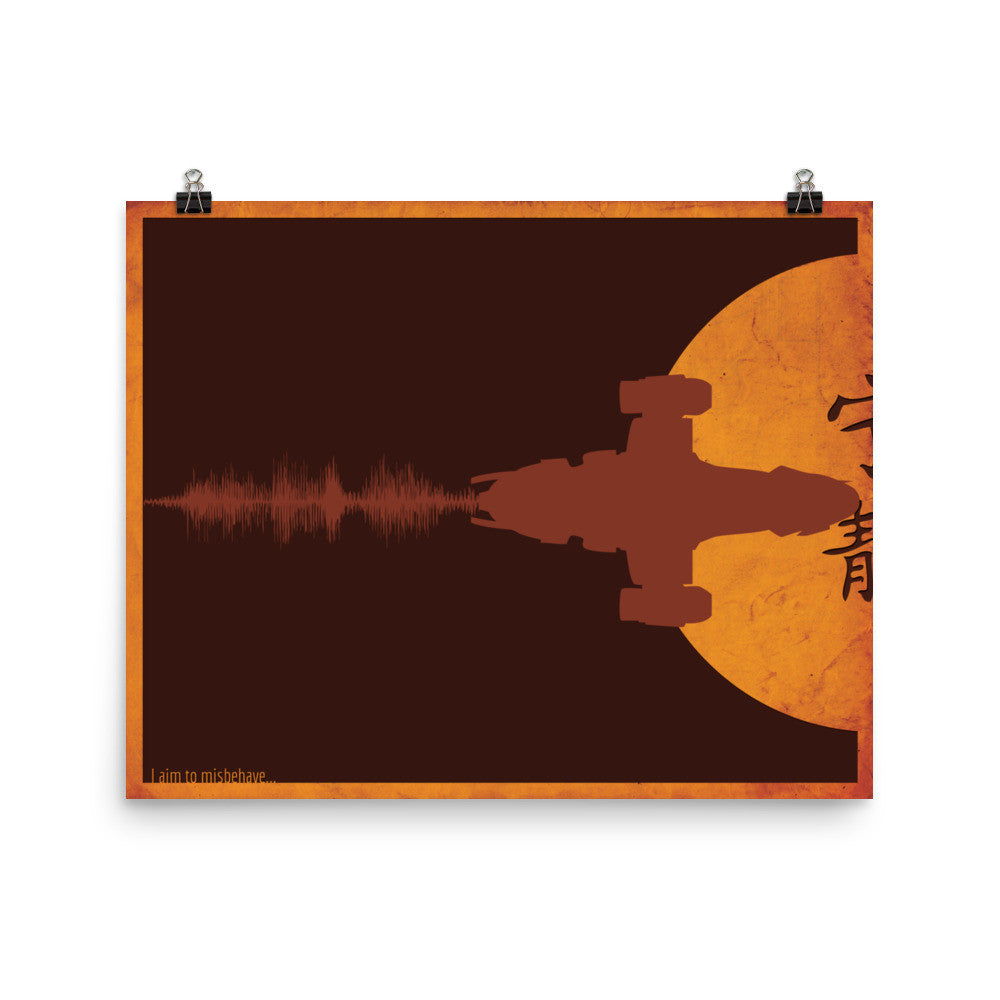 Firefly / Serenity inspired "I aim to Misbehave" Digital Soundform Poster