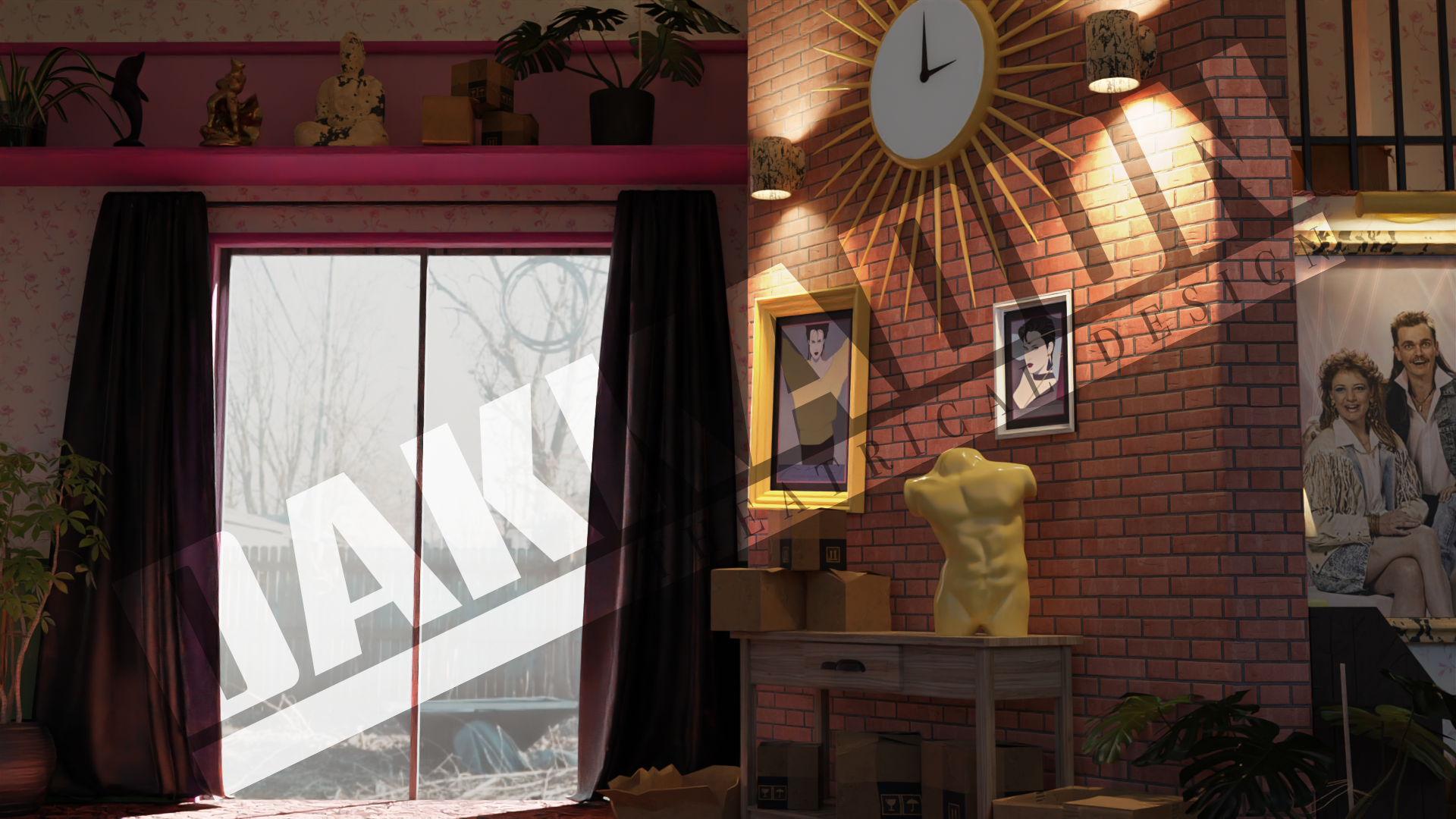 80's Inspired Living Room Projections